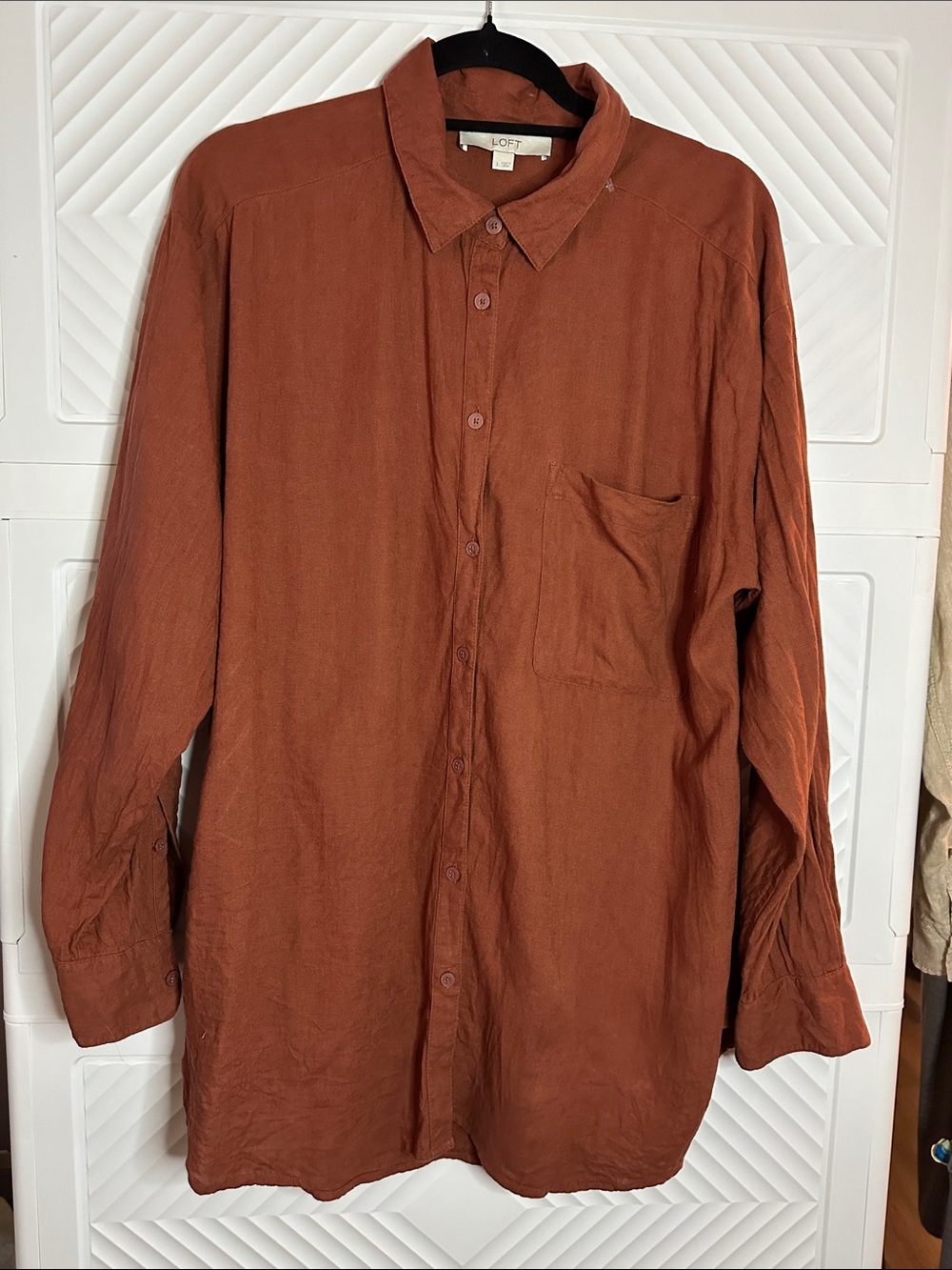 LOFT Rust Orange Button-Down Shirt